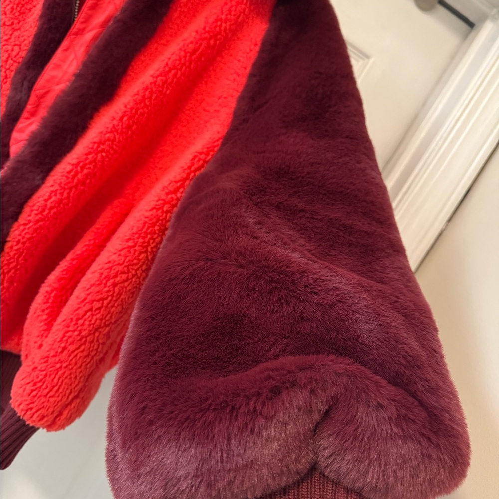 UGG Red and Burgundy Faux Fur Jacket - Picture 4 of 15
